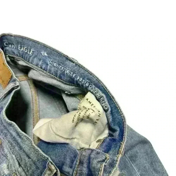 American Eagle Highest 90s Boyfriend Jeans Distressed Denim Women's Size 00 - Picture 5 of 6